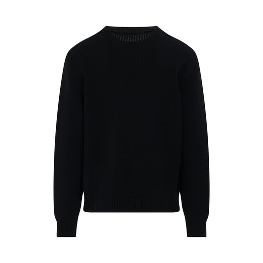 Merino Crewneck in Black/White