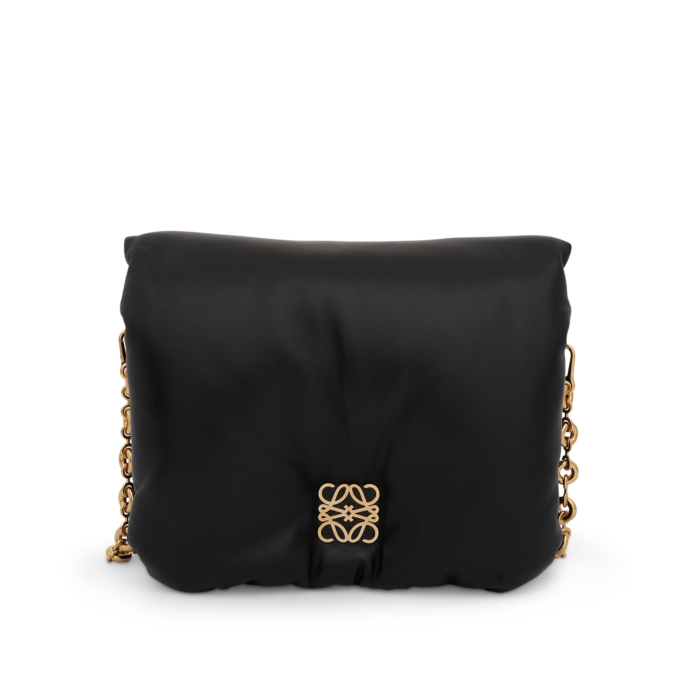 Puffer Goya Bag in Shiny Nappa Lambskin in Black