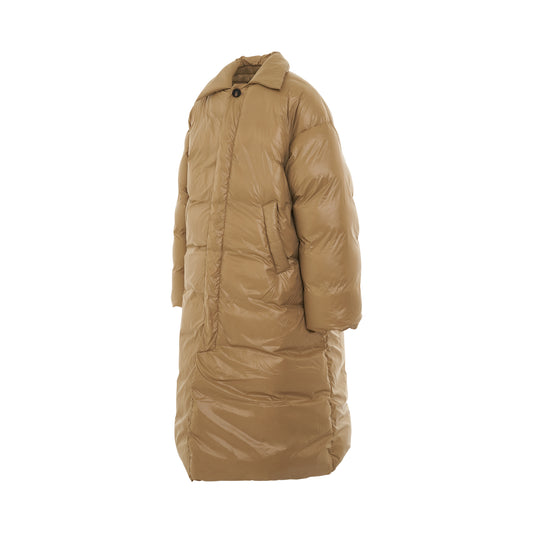 JSCM Puffer Coat in Shiny Beige