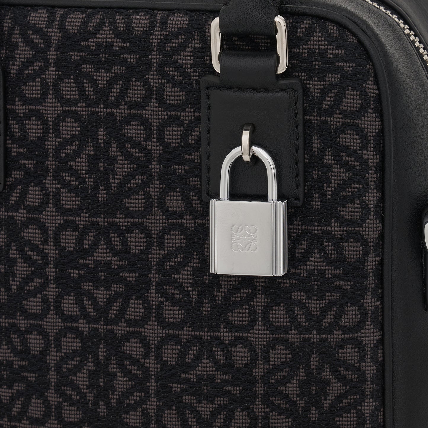 Amazona 15 Vertical Anagram in Jacquard and Calfskin in Anthracite