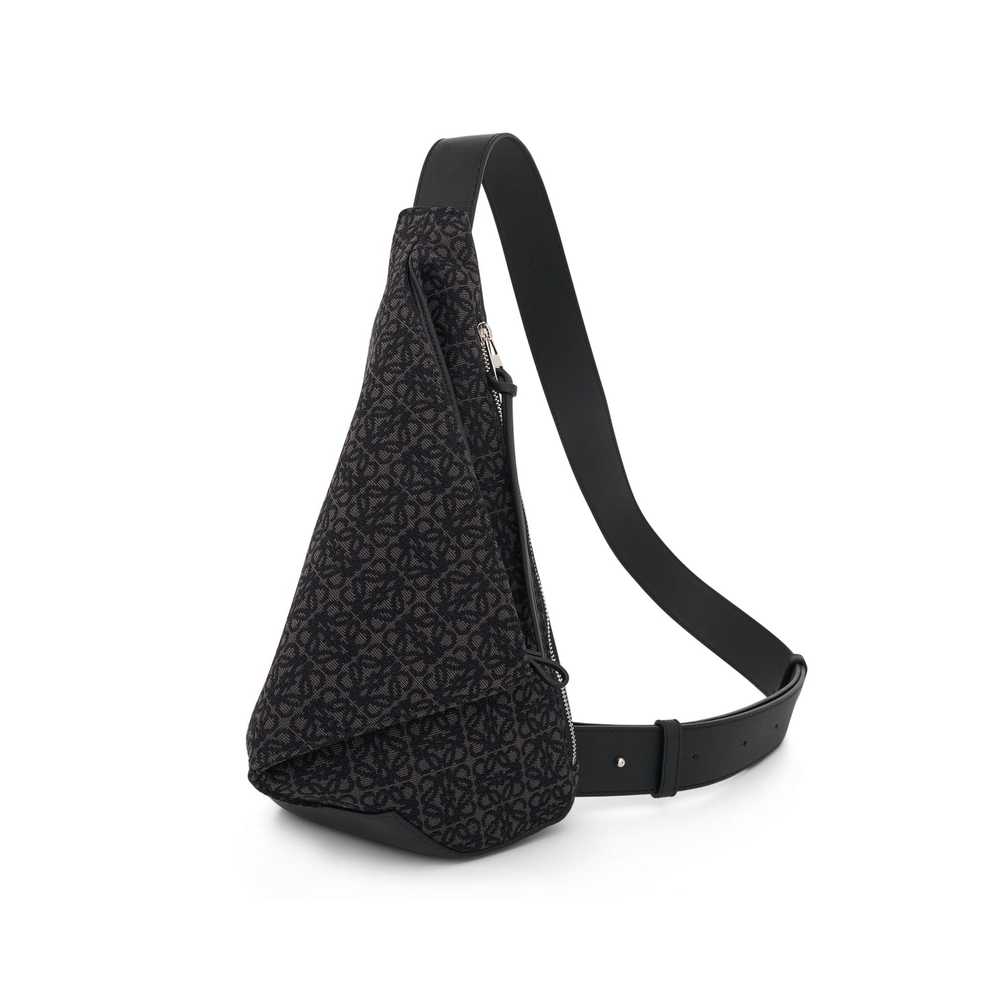 Anton Sling Anagram Jacquard and Calfskin Bag in Anthracite