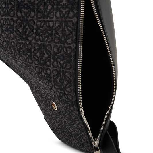 Anton Sling Anagram Jacquard and Calfskin Bag in Anthracite