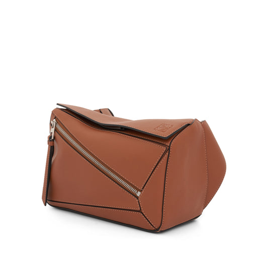 Small Puzzle Bumbag in Classic Calfskin in Tan