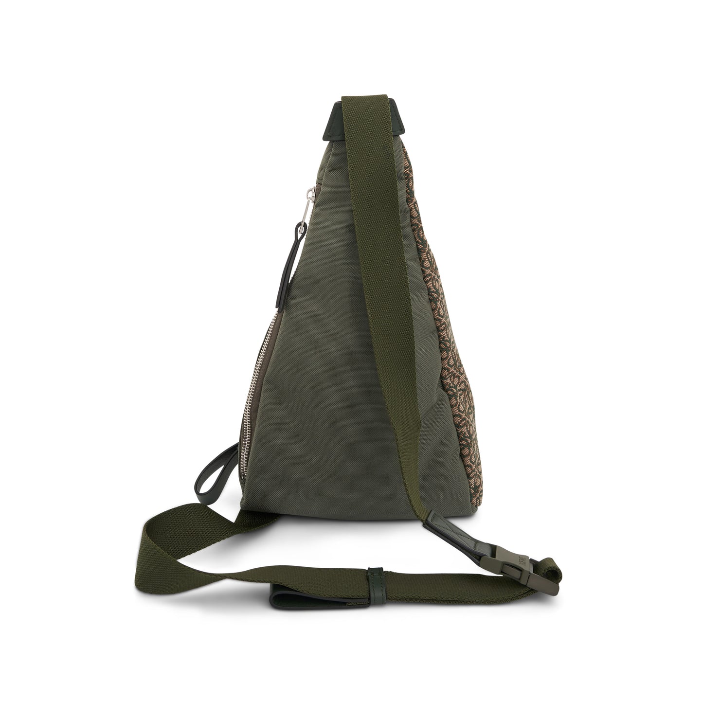 Anton Sling Anagram Jacquard and Canvas Bag in Khaki Green