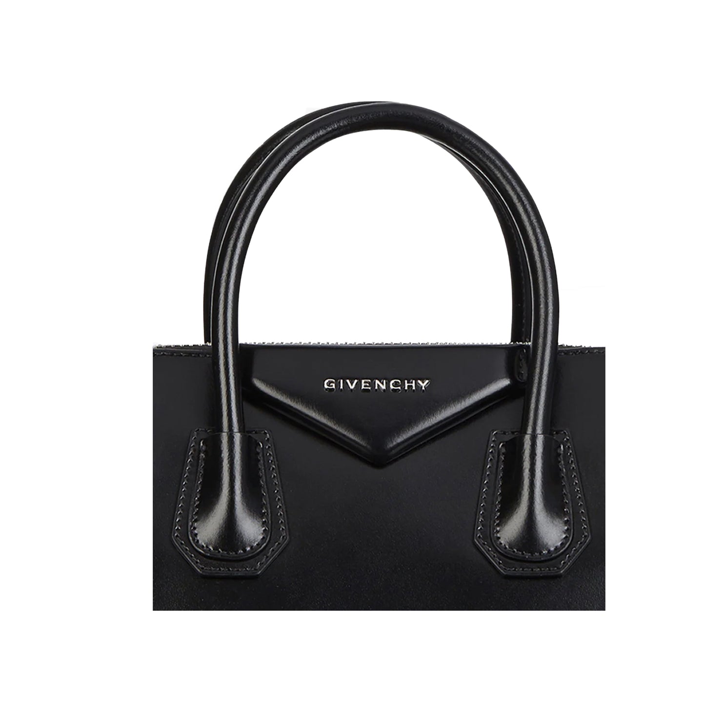 Small Antigona Bag in Box Leather in Black