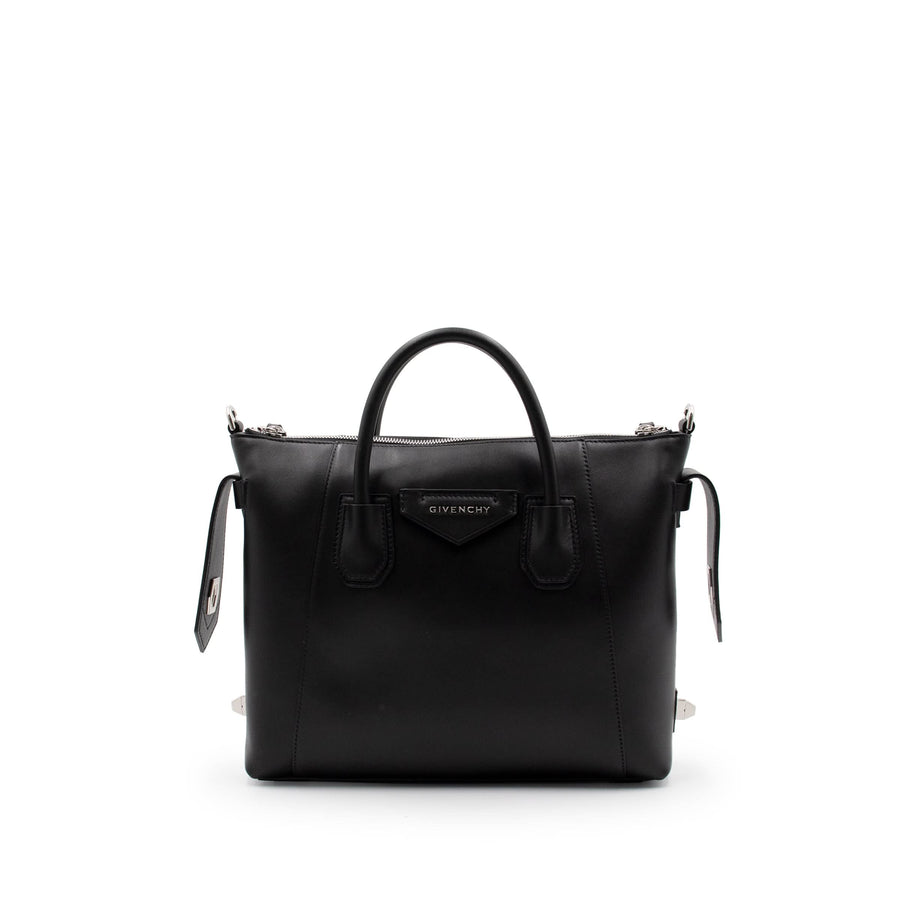 Small Antigona Soft Bag in Calf Leather in Black