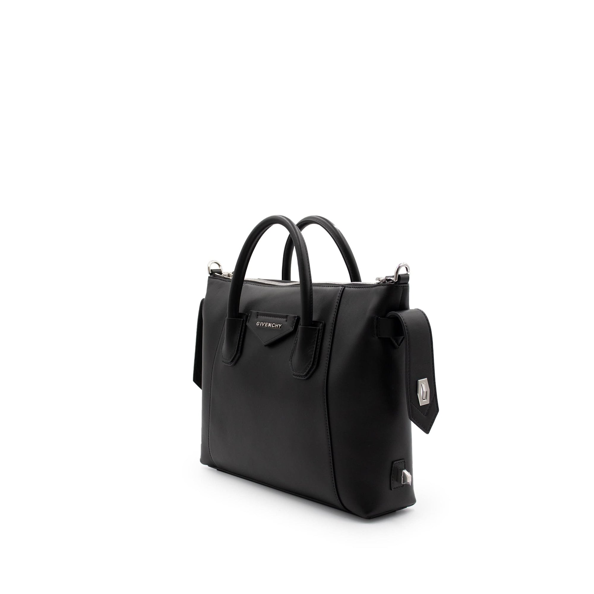 Small Antigona Soft Bag in Calf Leather in Black