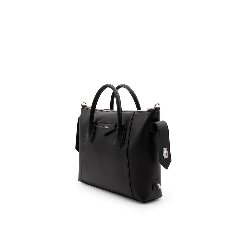 Small Antigona Soft Bag in Calf Leather in Black