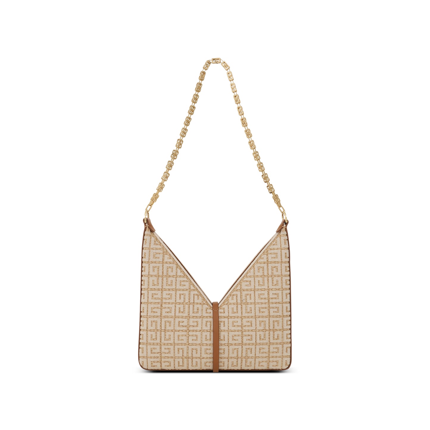 Small Cut Out Bag with Chain in Woven in Natural