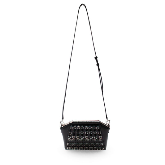 XS Antigona Studs Bag in Smooth Leather in Black