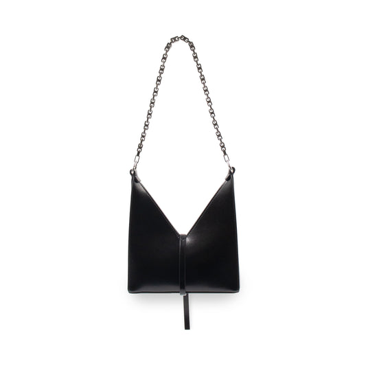 Mini Cut Out Bag in Box Leather in Black