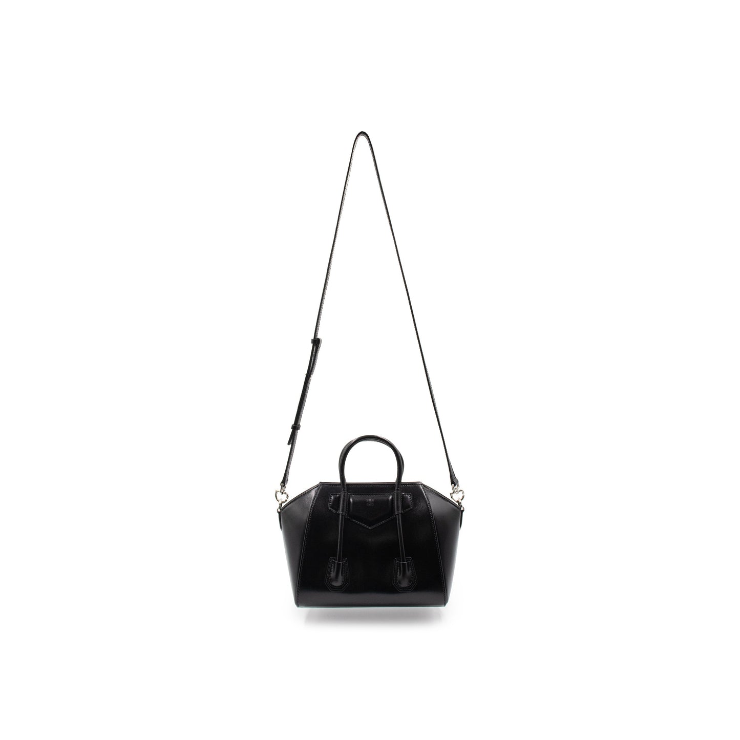 Mini Antigona Lock Bag in Box Leather in Black