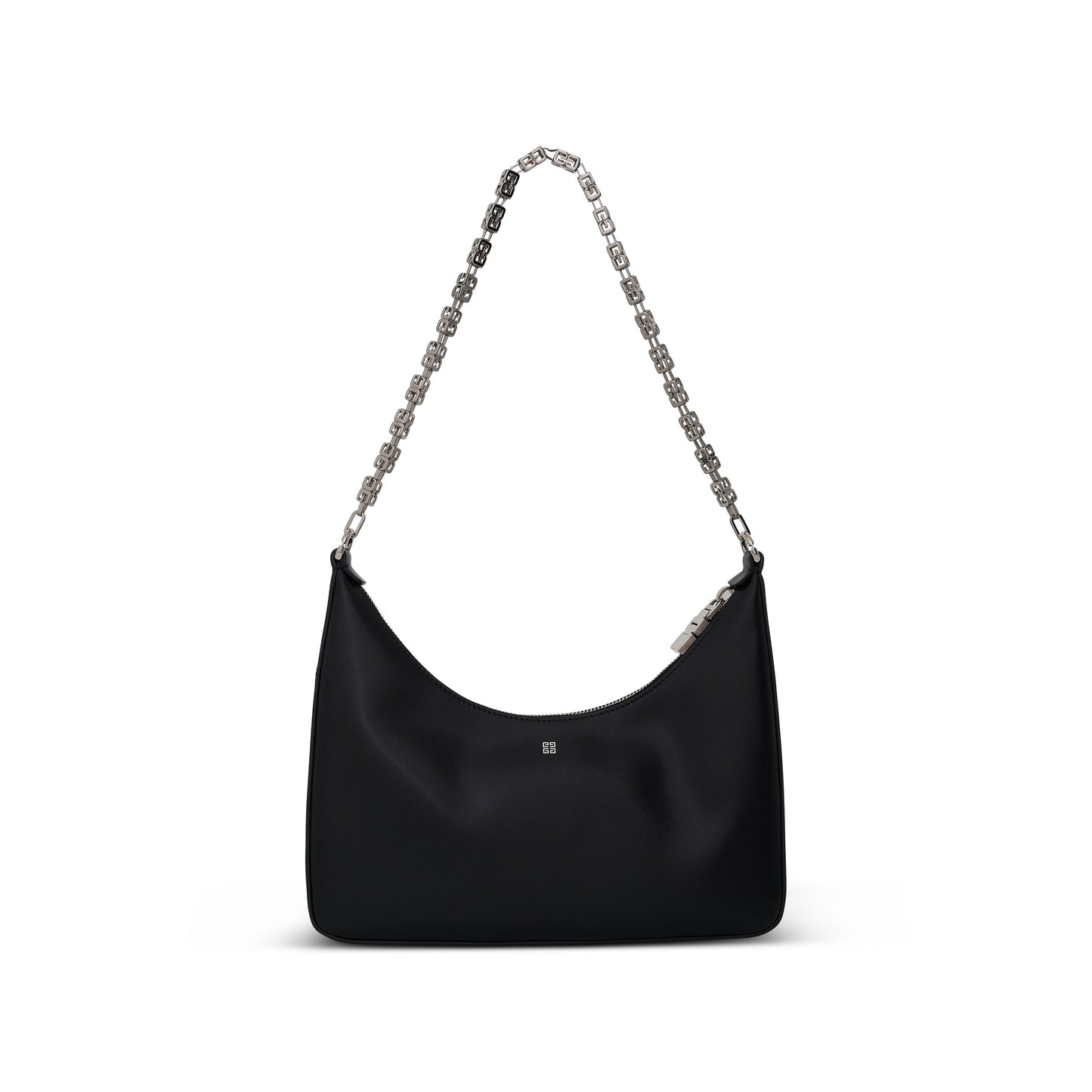 Small Moon Cut Out Bag in Calf Leather in Black