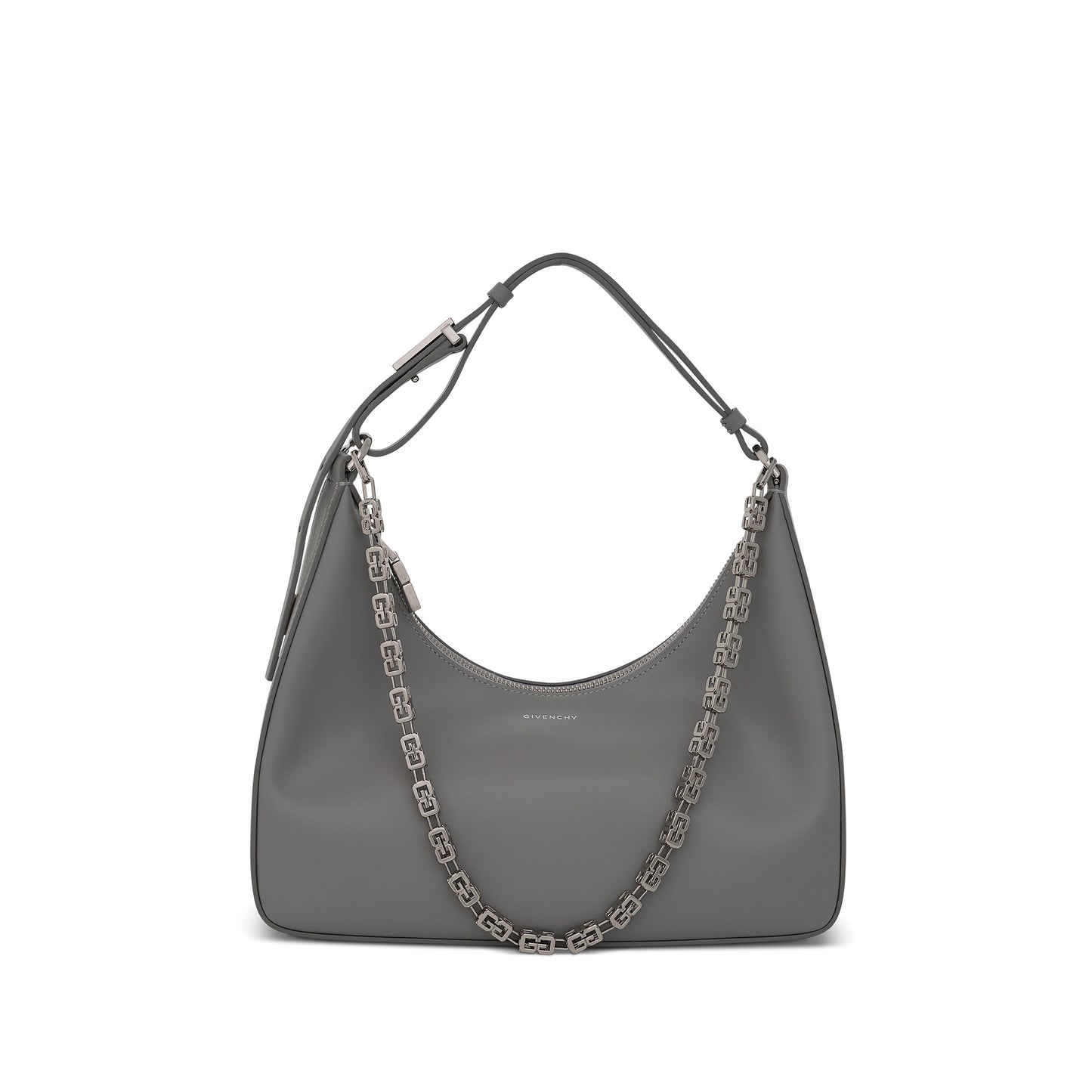 Small Moon Cut Out Bag in Calf Leather in Cloud Grey