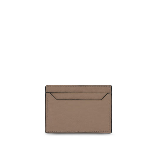 Anagram Plain Cardholder in Pebble Grain Calfskin in Sand