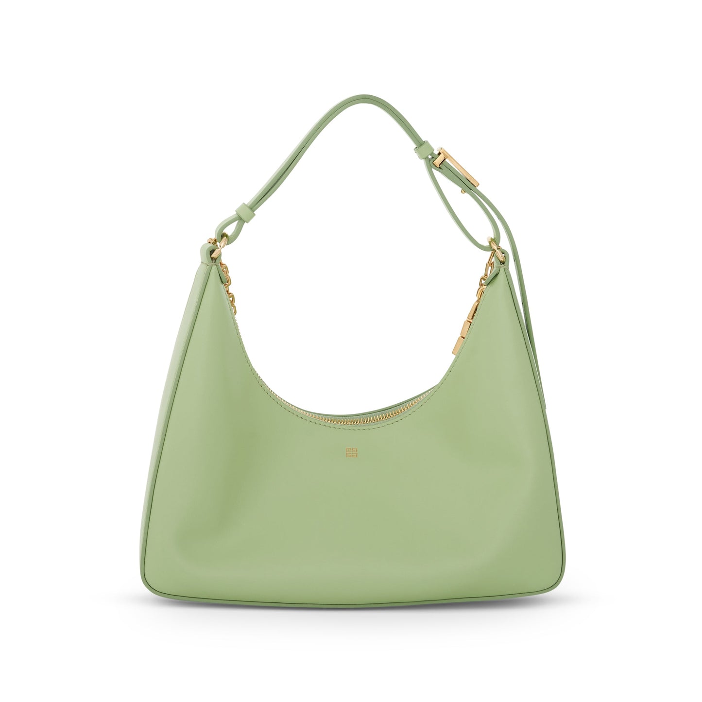 Small Moon Cut Out Bag in Calf Leather in Pistachio
