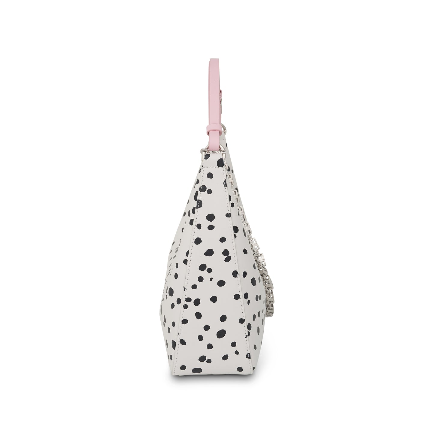 Small Moon Cut Out Bag with Dalmatian Dots in White/Black