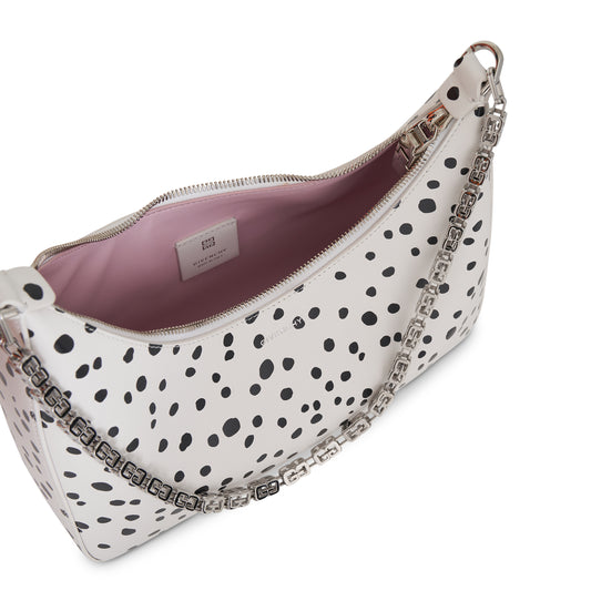 Small Moon Cut Out Bag with Dalmatian Dots in White/Black