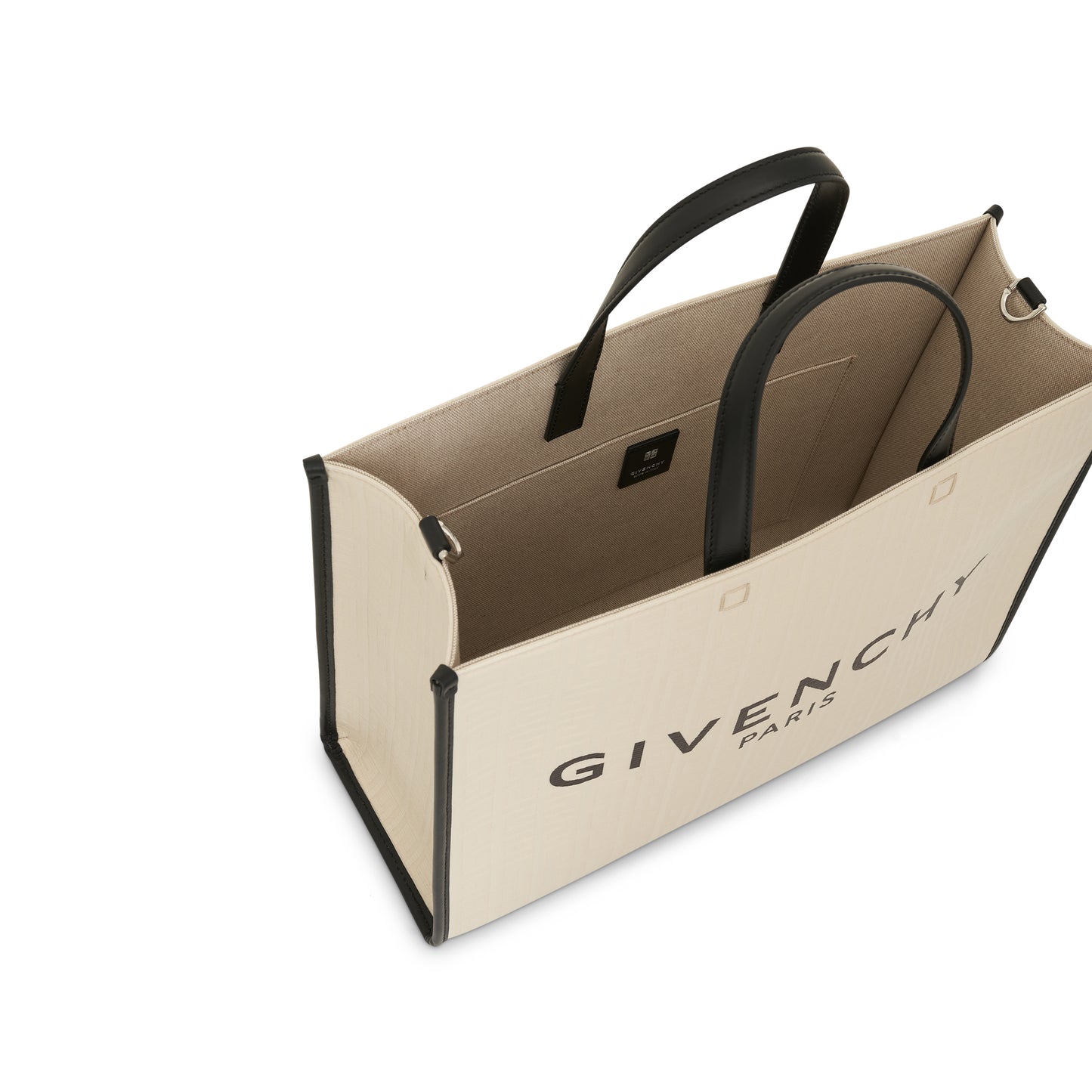 Givenchy Medium G Tote Shopping Bag In 4G Coated Canvas Black in