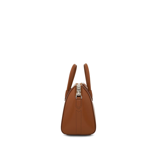 Mini Antigona Bag in Box Leather in Tan