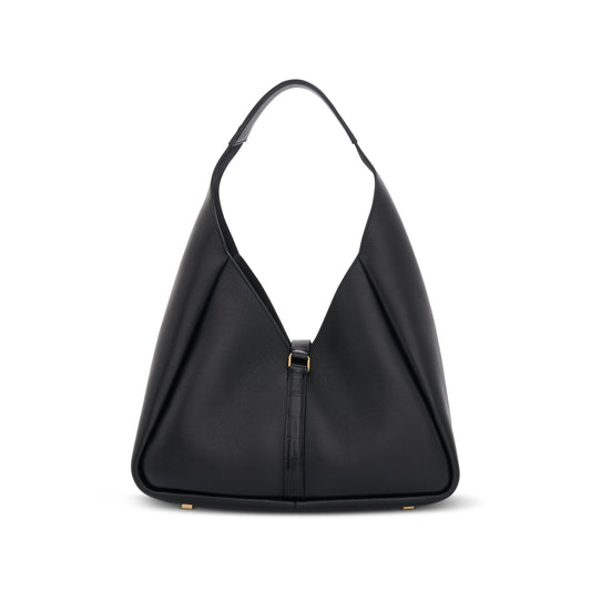 Medium G-Hobo Bag in Grained Calf Leather in Black