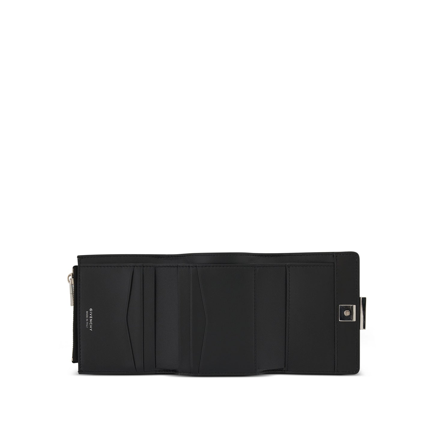 4G Trifold Wallet in Calf Leather in Black