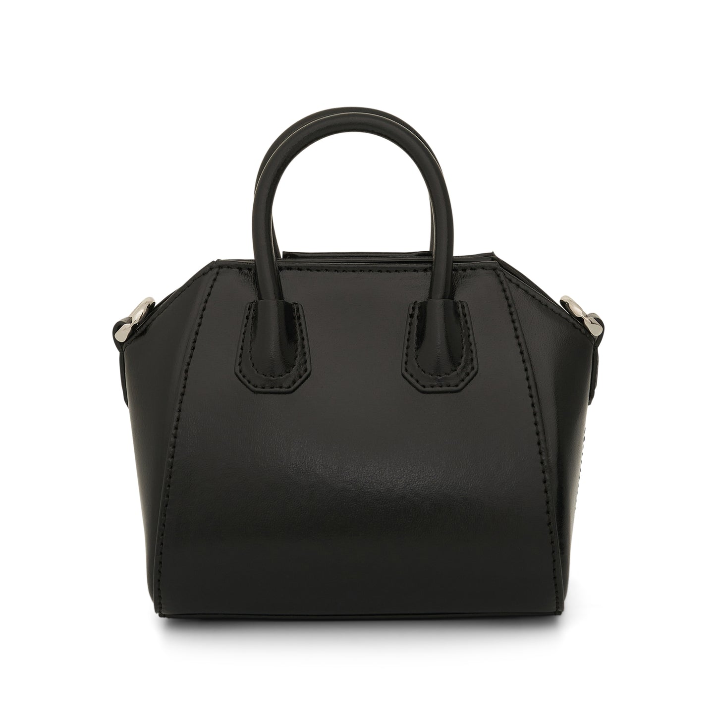 Micro Antigona Bag in Box Leather in Black