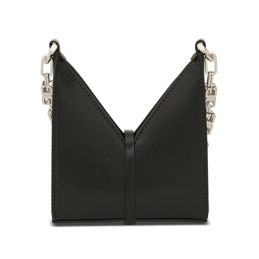 Micro Cut Out Bag in Box Leather in Black