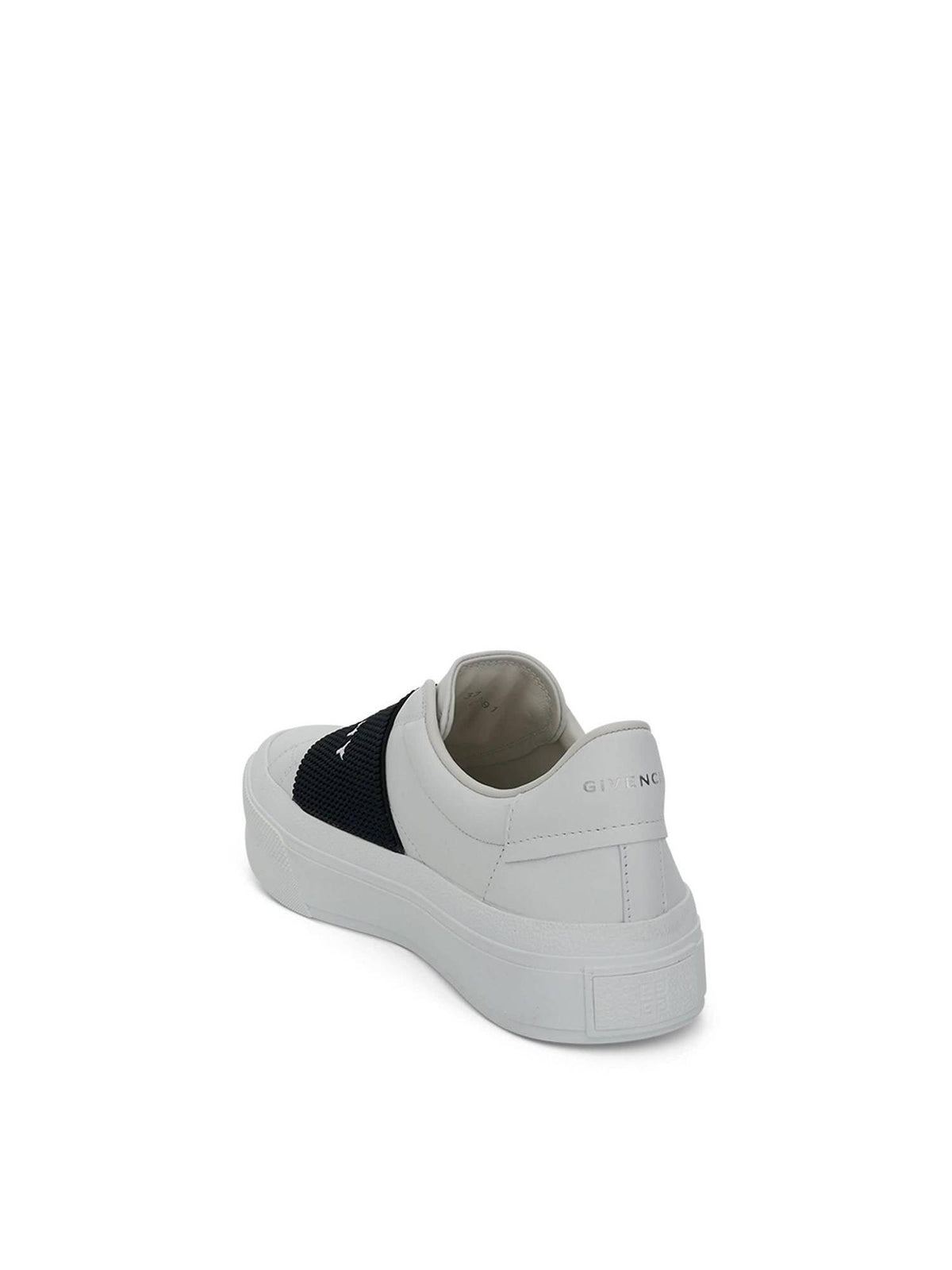 City Court Elastic Band Sneakers in White/Black Back View | GIVENCHY