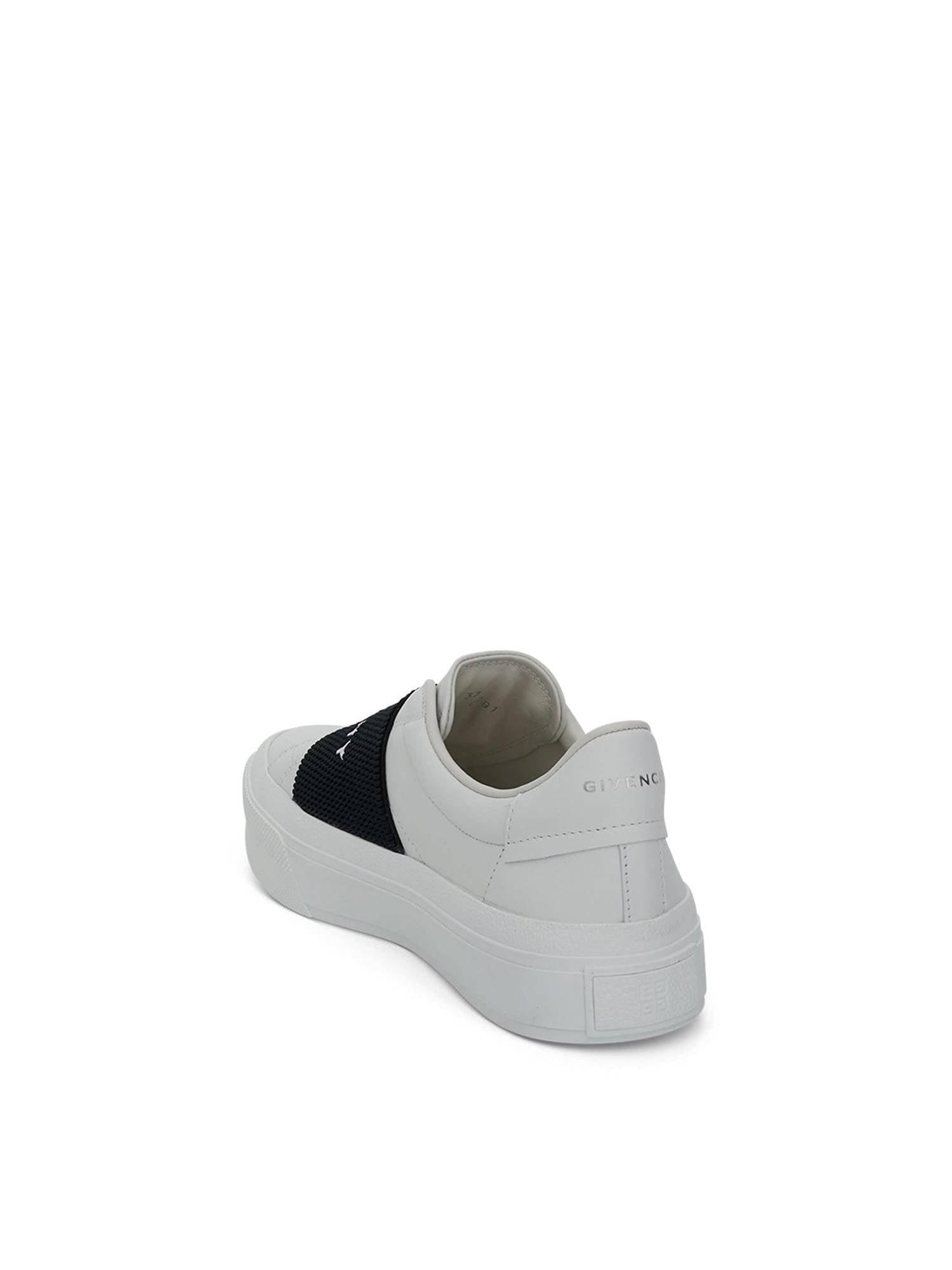 City Court Elastic Band Sneakers in White/Black Back View | GIVENCHY