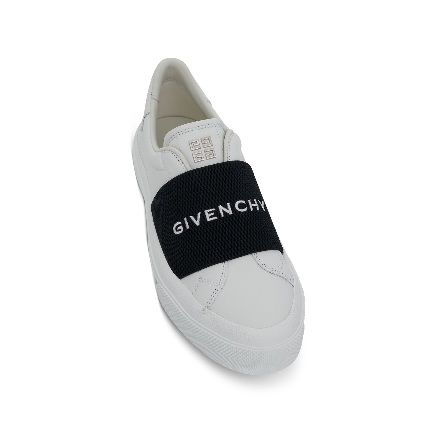 City Court Elastic Band Sneakers in White/Black