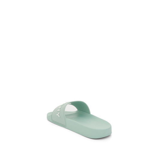 Logo Flat Sandal in Celadon