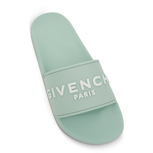 Logo Flat Sandal in Celadon