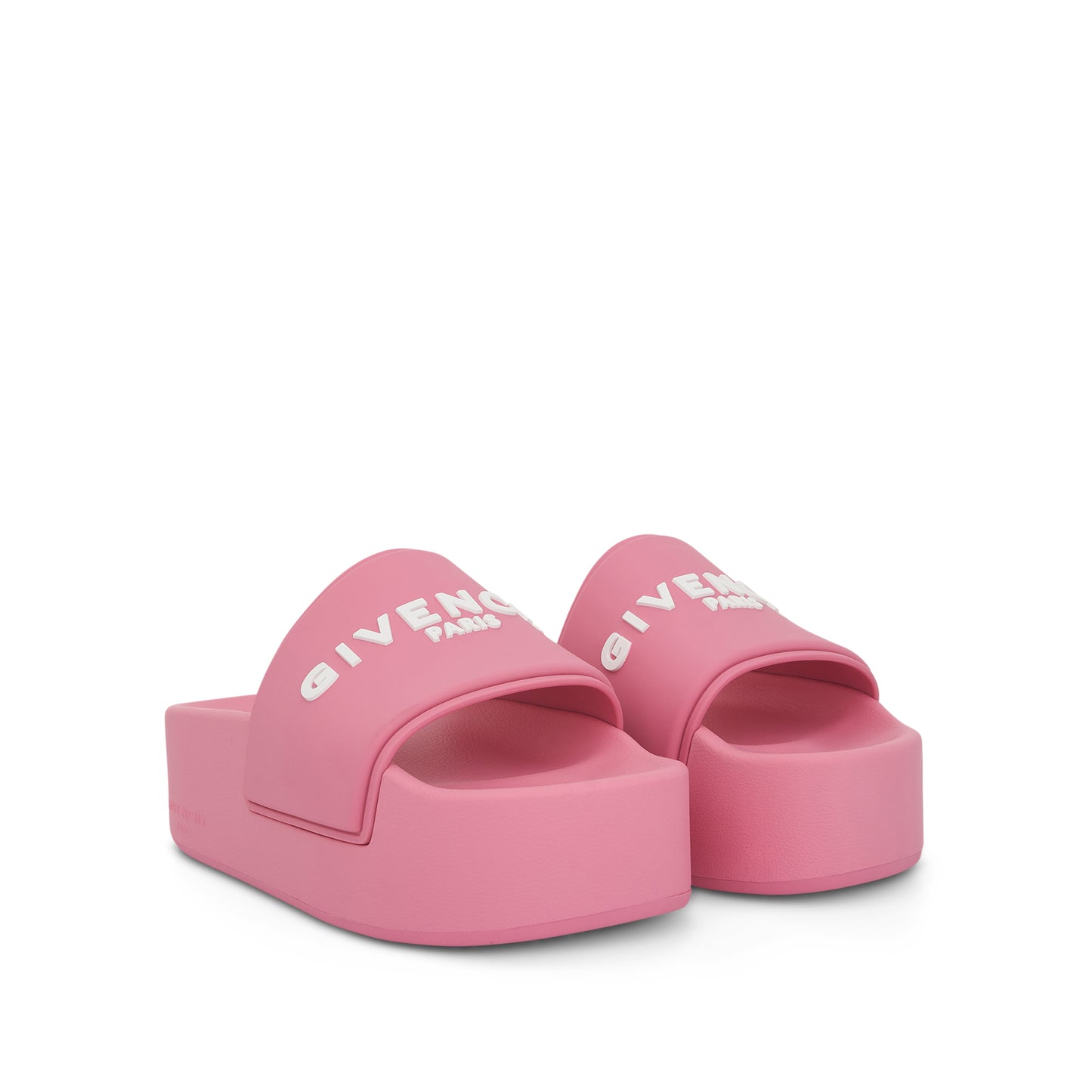 Rubber Slide Sandals in Bright Pink