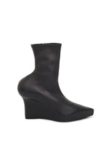 Wedge Ankle Boot in Stretch Leather in Black Side View | GIVENCHY
