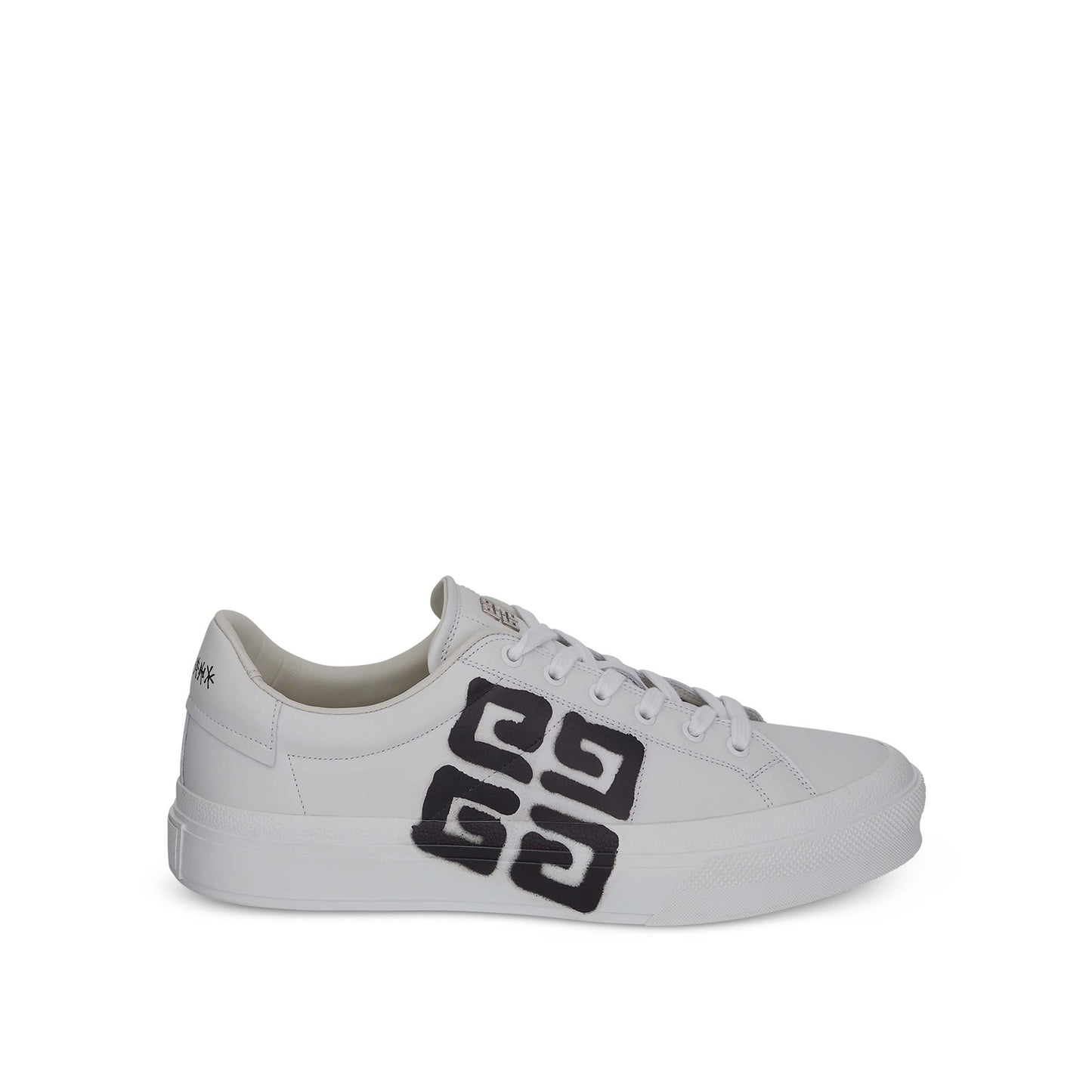 City Sport Sneaker with 4G Spray Print in White/Black