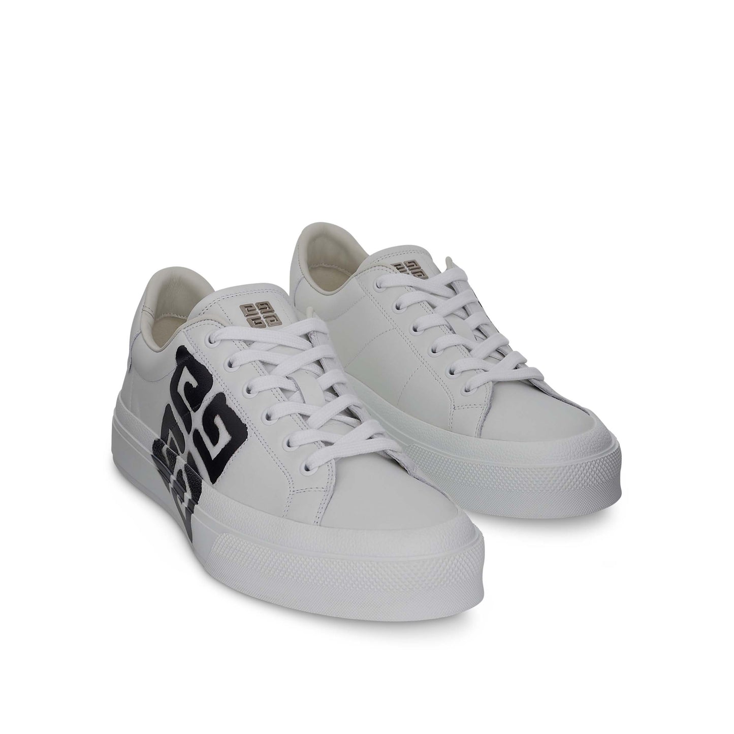 City Sport Sneaker with 4G Spray Print in White/Black