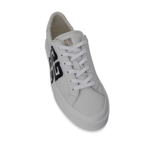 City Sport Sneaker with 4G Spray Print in White/Black