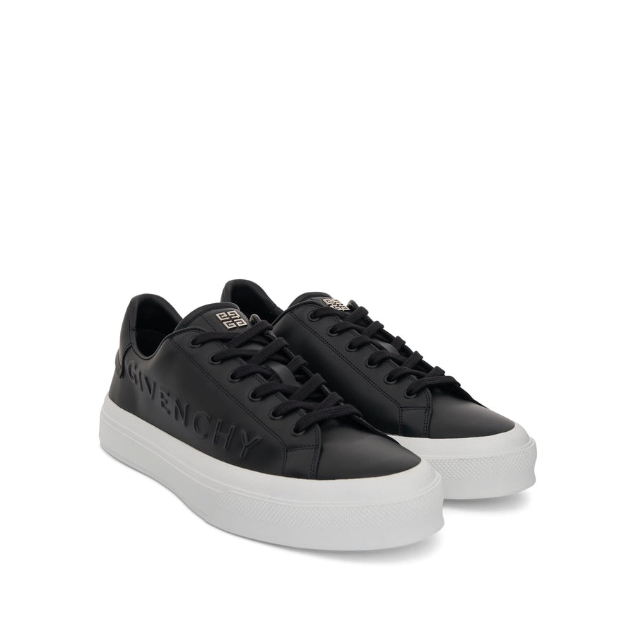 City Sport Sneaker with Embossed Logo in Black