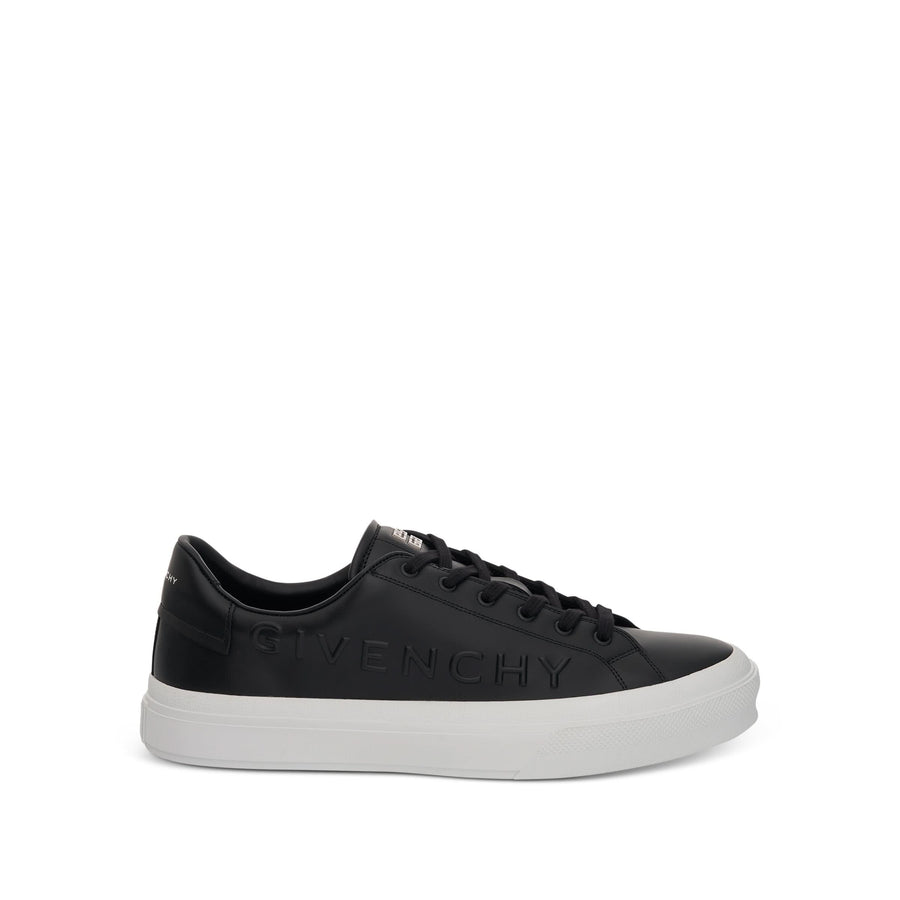 City Sport Sneaker with Embossed Logo in Black
