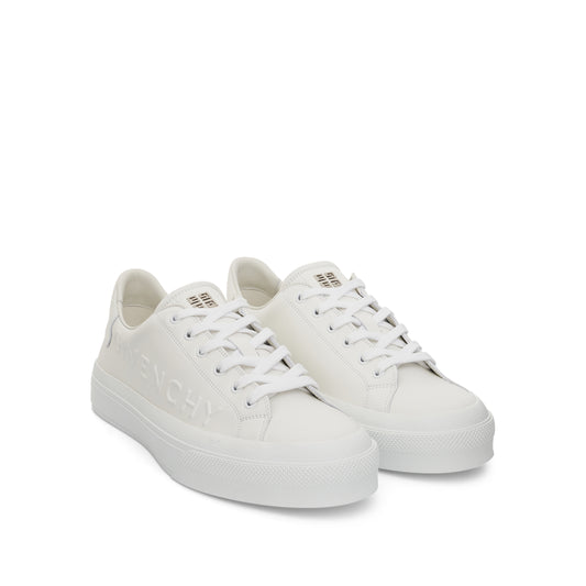 City Sport Sneaker with Embossed Logo in White