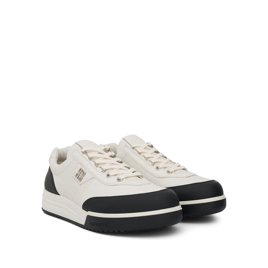 G4 Sneaker in Bicolor Leather in Ivory/Black