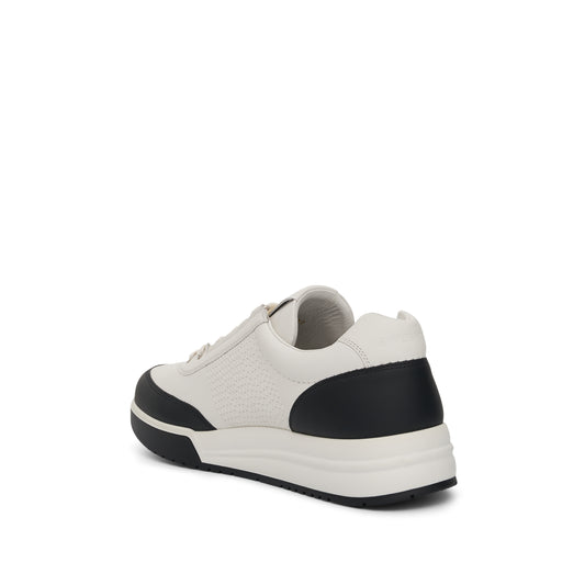 G4 Sneaker in Bicolor Leather in Ivory/Black