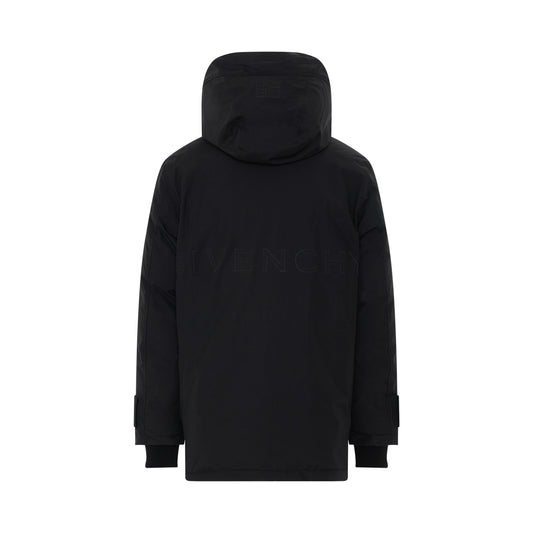 Three Layers Nylon Parka in Black