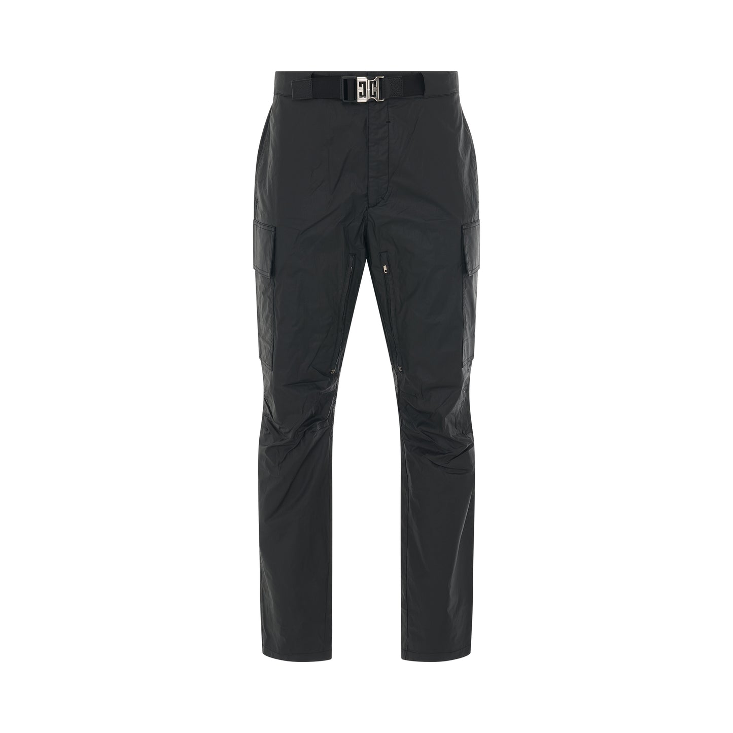 Light Coated Cotton Trousers in Black