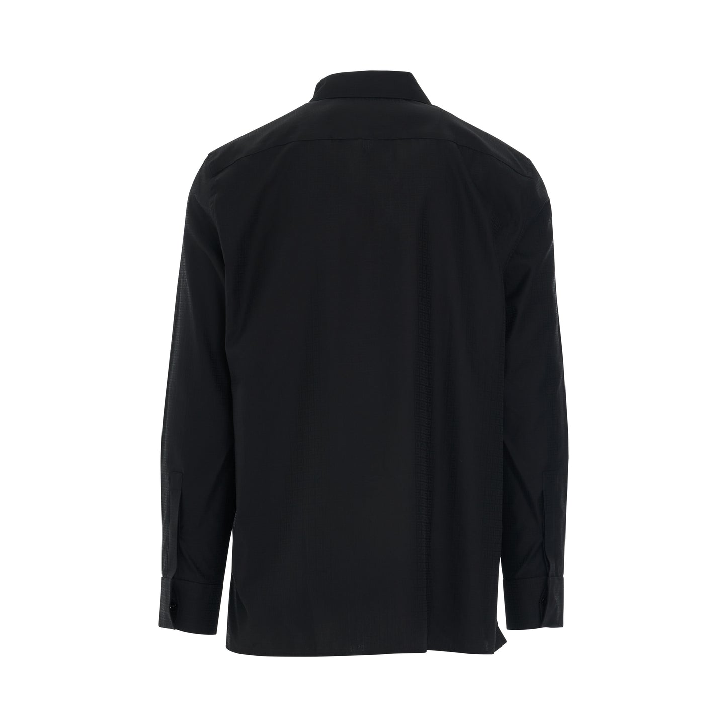 Boxy Fit Pullover Zipped Shirt in Black
