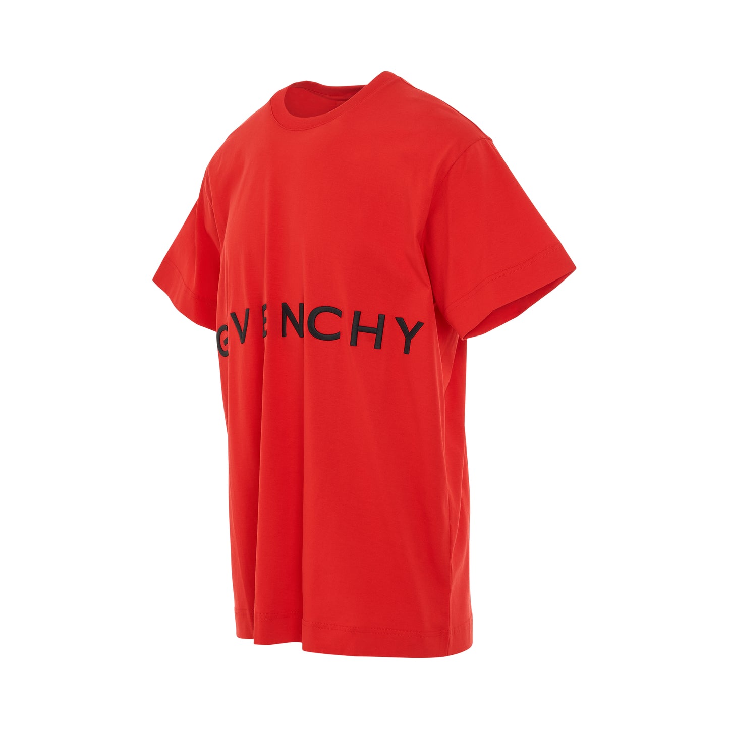 4G Embroidered Logo Oversized T-Shirt in Red