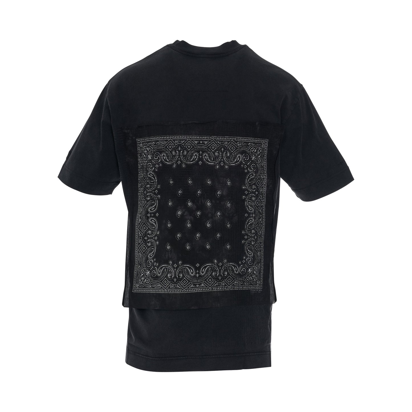 Embroidered Bandanas Washed T-Shirt in Black