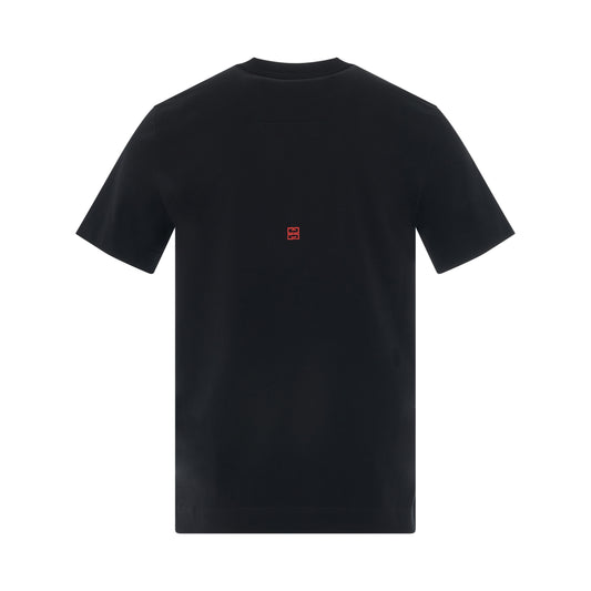 Slim Fit T-Shirt with Patch in Black