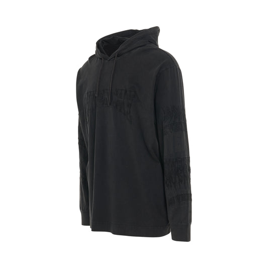 Multilogo Dyed Hoodie in Faded Black